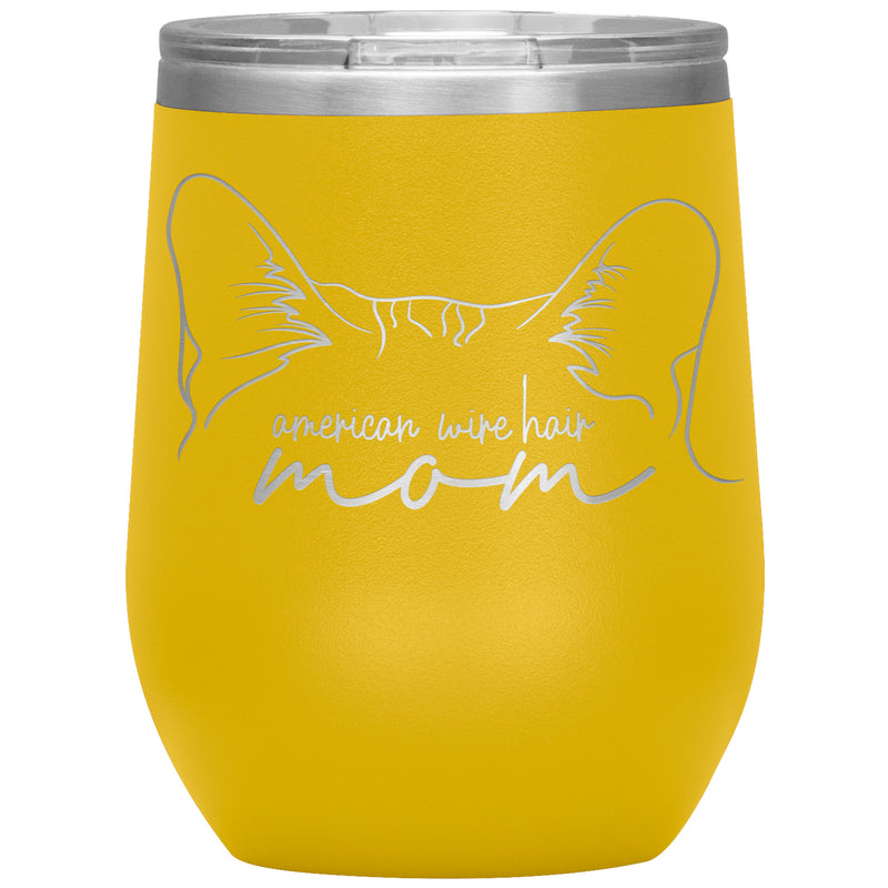 American Wirehair Cat Mom Wine Tumbler - 3 Red Rovers