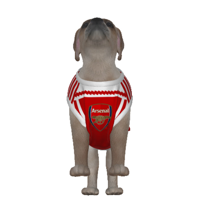 Arsenal FC 23 Home Inspired Pet Tee Size XS Small CLOSEOUT