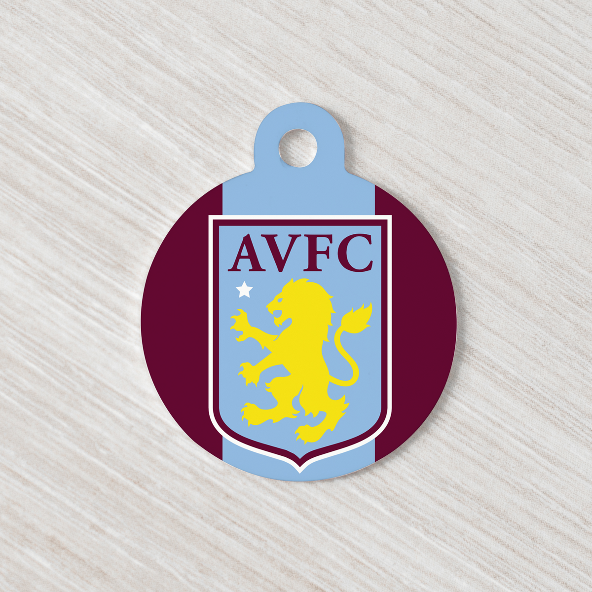 Aston Villa FC Handmade Pet ID Tag - 3 Red Rovers