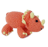 Bop the Triceratops Handmade Knit Knack Toys - 3 Red Rovers