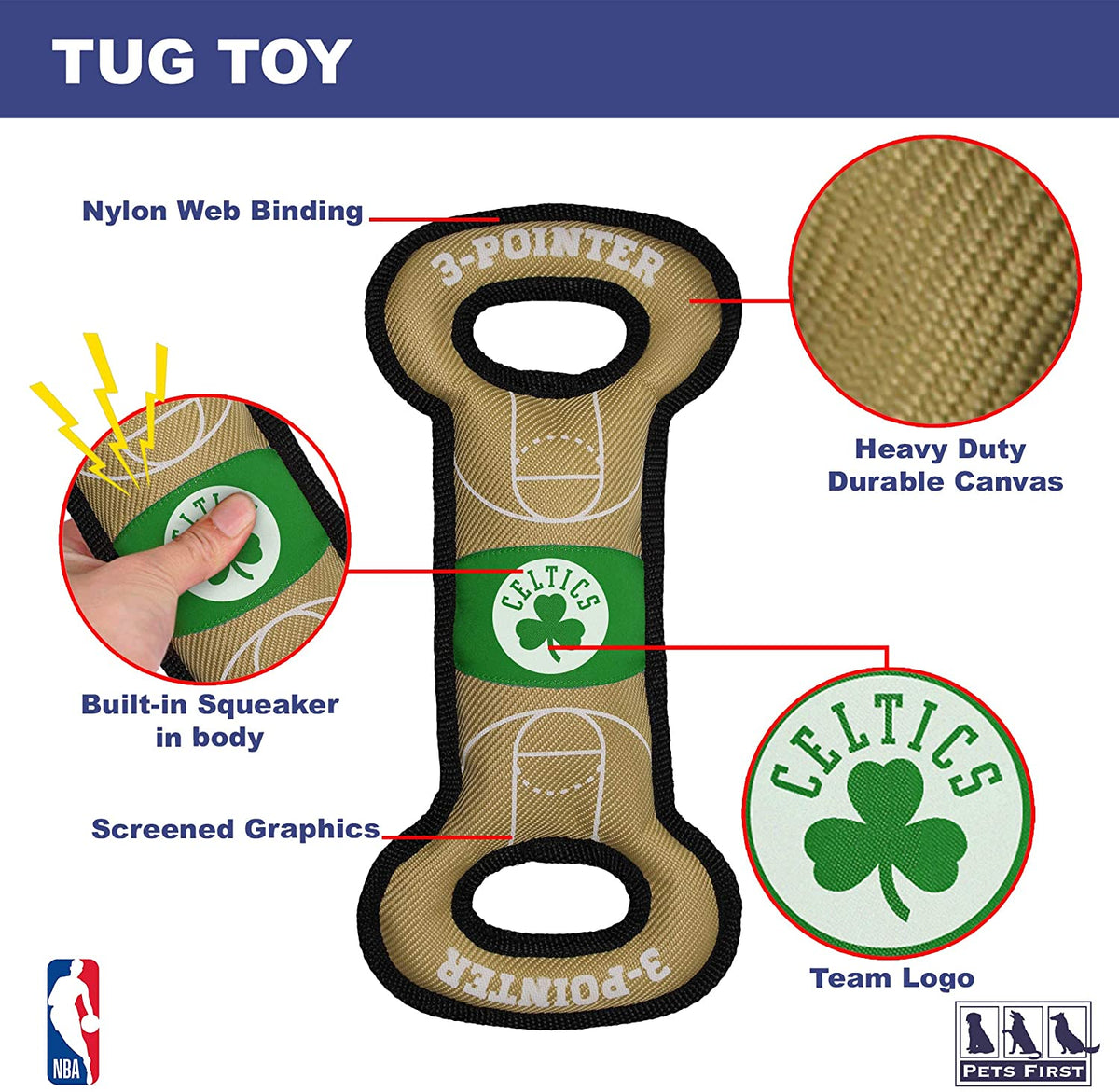 Boston Celtics Court Tug Toys - 3 Red Rovers