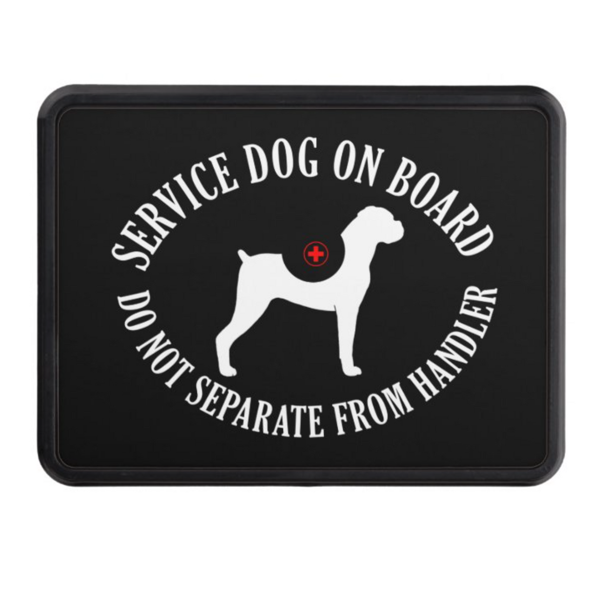 Boxer Service Dog Hitch Cover - 3 Red Rovers