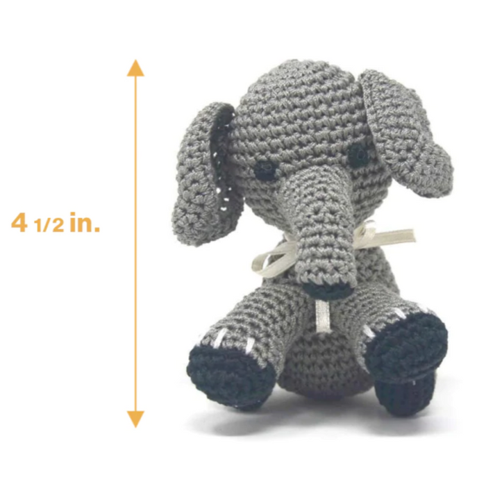 Bubbles the Baby Elephant Handmade Knit Knack Toys - 3 Red Rovers