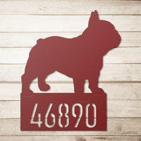 French Bulldog Metal Address Sign - 3 Red Rovers