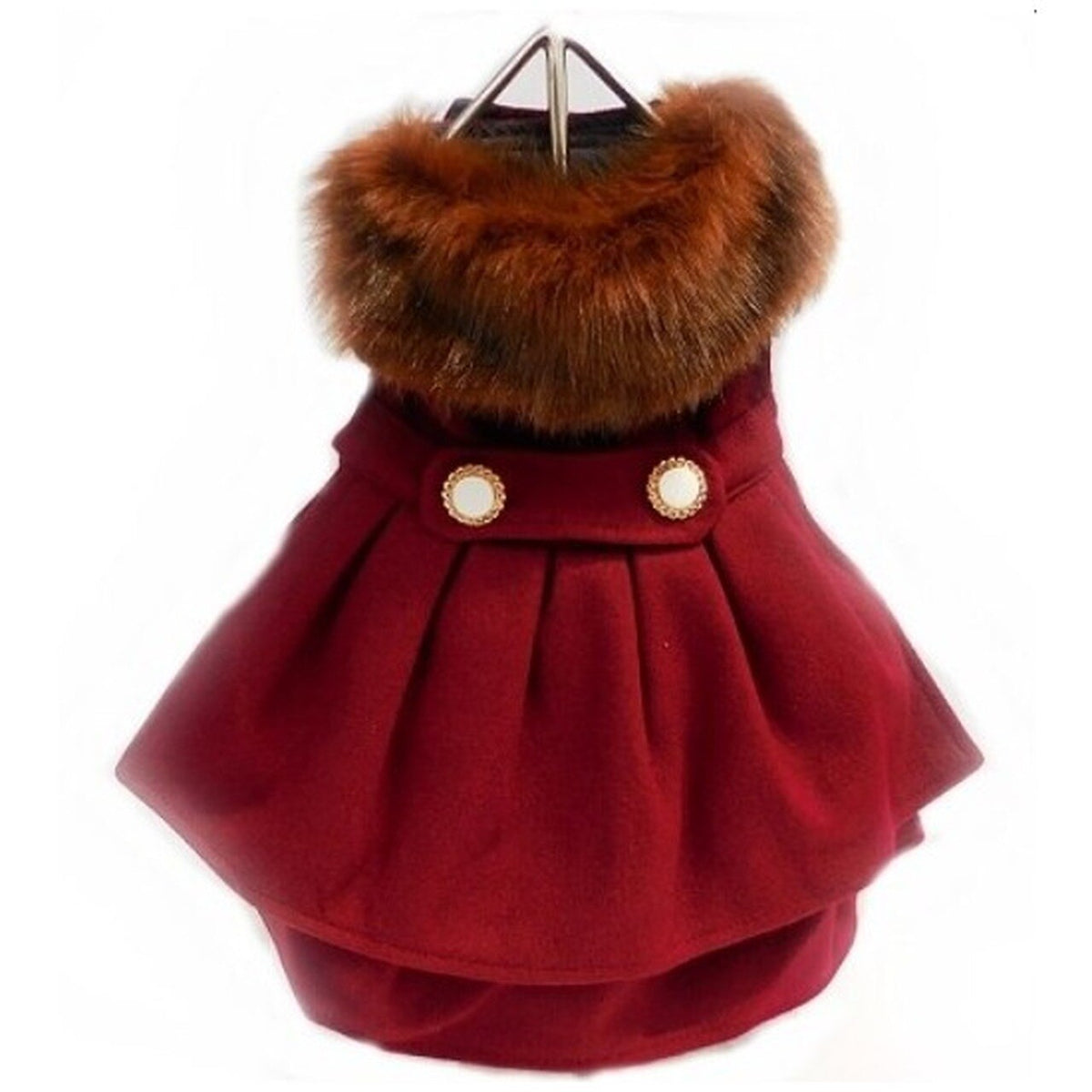 Burgundy Wool and Fur Harness Jacket - 3 Red Rovers