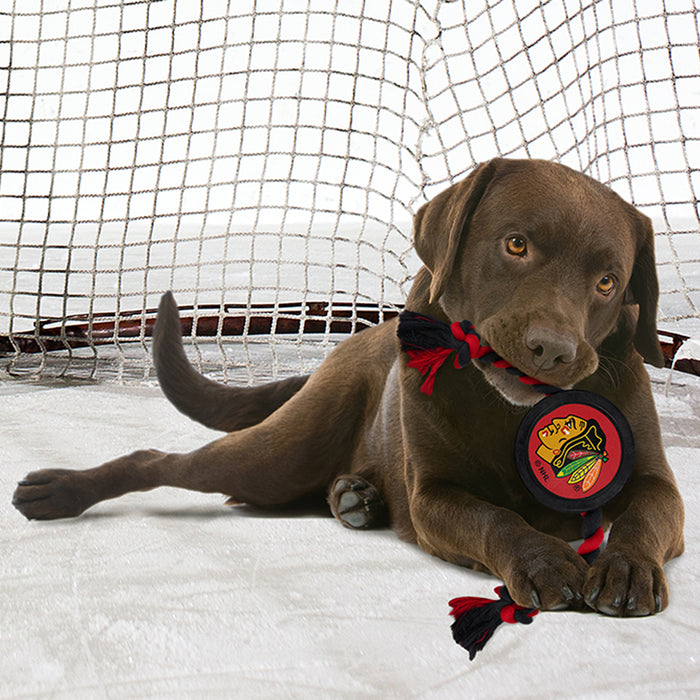 Chicago Blackhawks Puck Rope Toys - 3 Red Rovers
