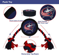 Columbus Blue Jackets Puck Rope Toys - 3 Red Rovers