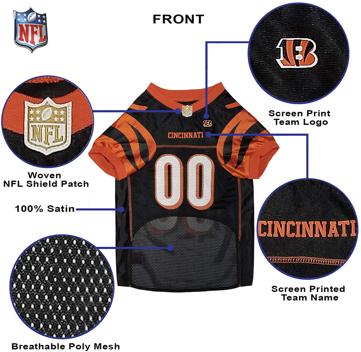 NFL Cincinnati Bengals XL Pet Premium Jersey
