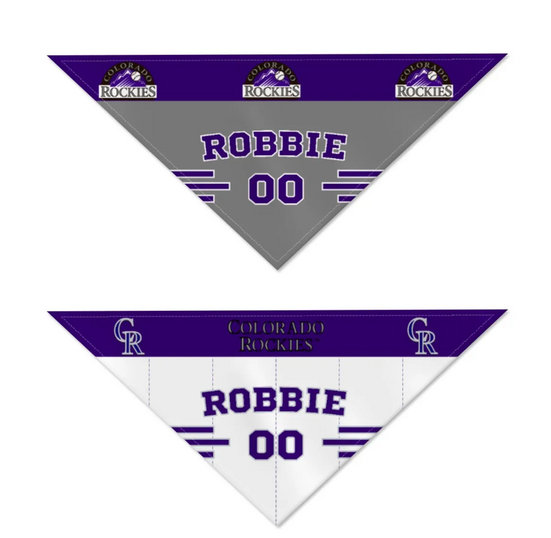 CO Rockies Home/Road Personalized Reversible Bandana - 3 Red Rovers