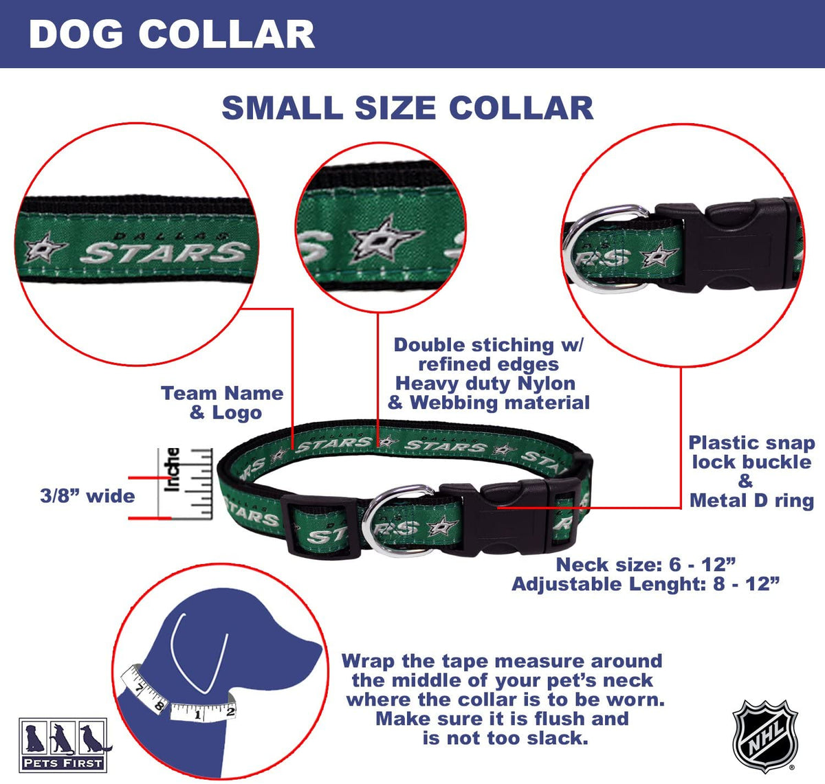 Dallas Stars Dog Collar or Leash - 3 Red Rovers