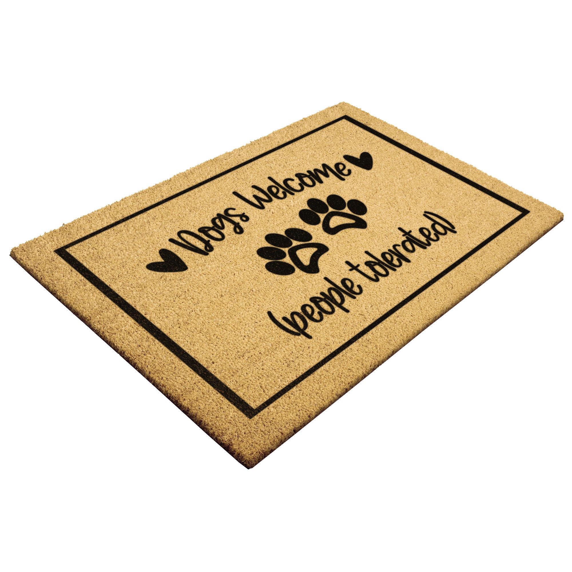 Dogs welcome online people tolerated mat