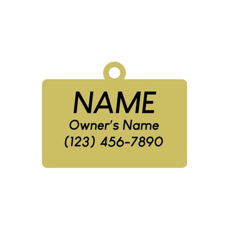 Hello My Name is Pet ID Tag - Gold - 3 Red Rovers