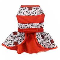 Holiday Holly Harness Dress with Leash - 3 Red Rovers