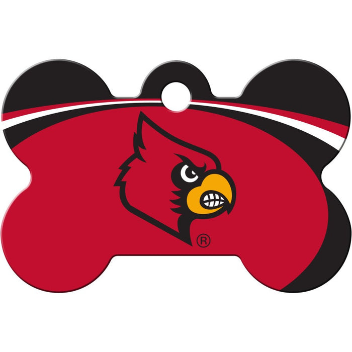Louisville Cardinals Pet ID Tag - Bone - 3 Red Rovers