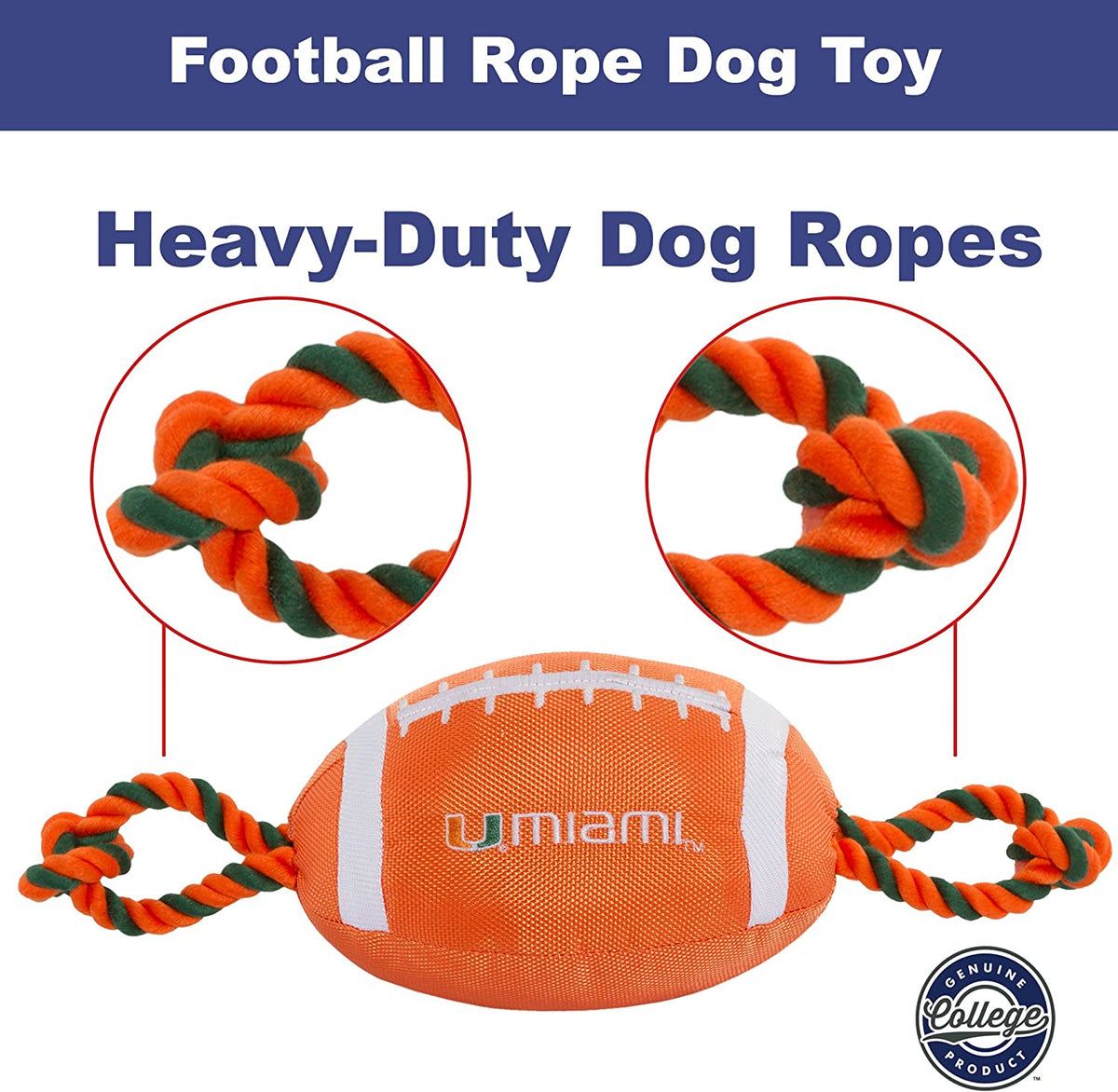 MIA Hurricanes Football Rope Toys - 3 Red Rovers
