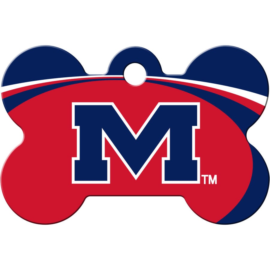 MS Ole Miss Rebels Pet ID Tag - Bone - 3 Red Rovers