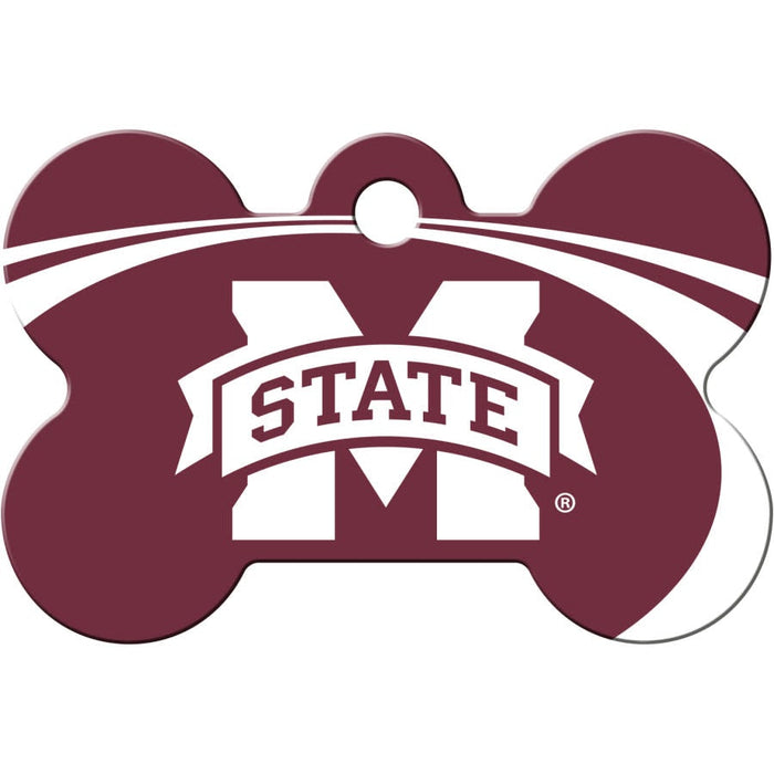 MS State Bulldogs Pet ID Tag - Bone - 3 Red Rovers
