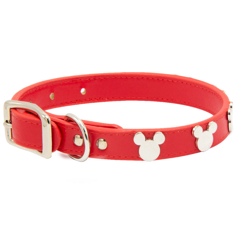 Disney Mickey Mouse Icon Red Vegan Leather Collar - READY TO SHIP - 3 Red Rovers