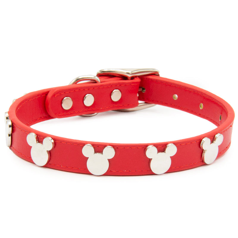 Disney Mickey Mouse Icon Red Vegan Leather Collar - READY TO SHIP - 3 Red Rovers