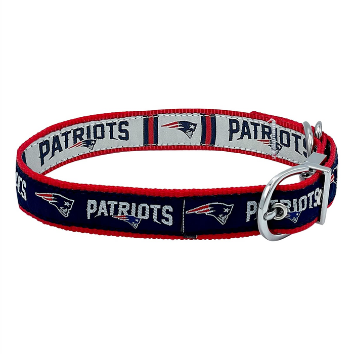 New England Patriots Reversible Dog Collar - 3 Red Rovers