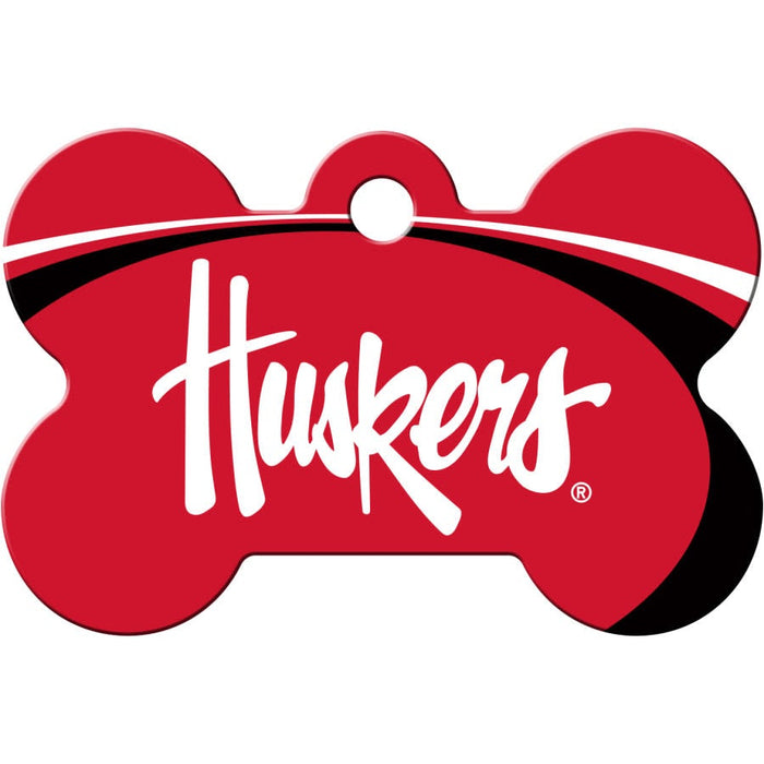 NE Cornhuskers Pet ID Tag - Bone - 3 Red Rovers