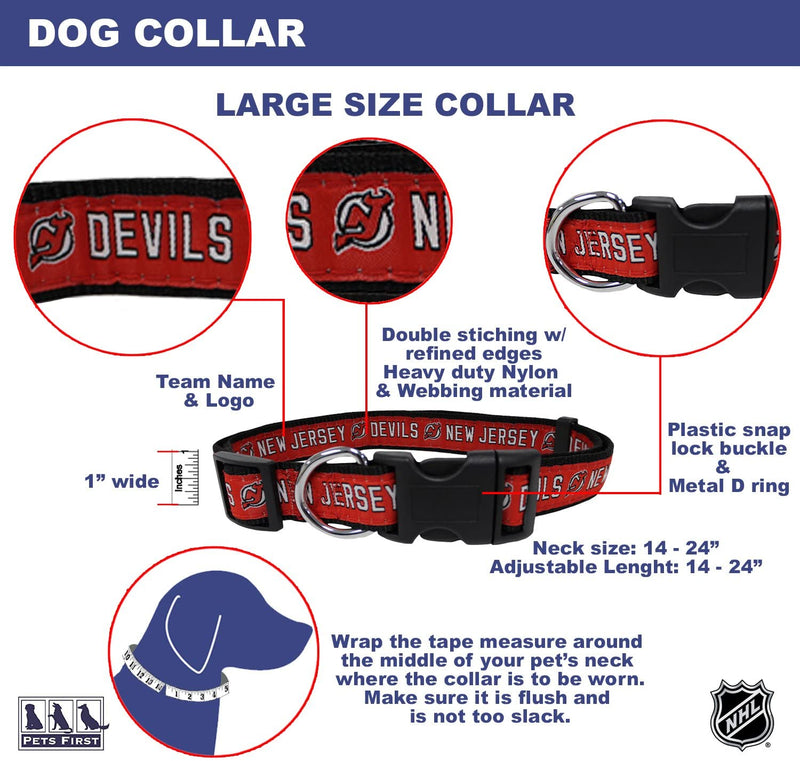 New Jersey Devils Dog Collar or Leash - 3 Red Rovers