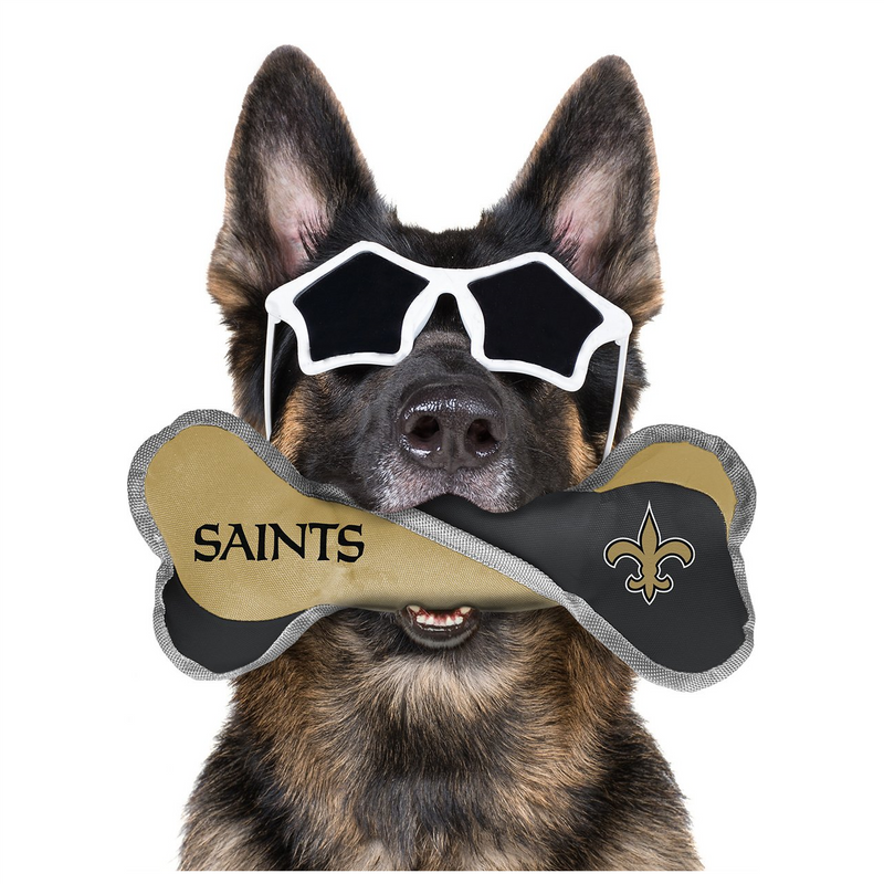 New Orleans Saints Pet Tug Bone - 3 Red Rovers