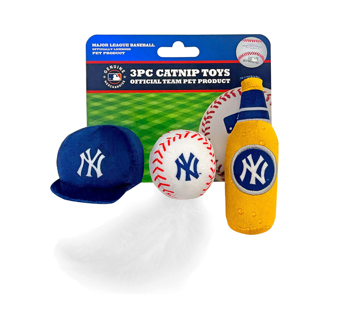 New York Yankees 3 piece Catnip Toy Set - 3 Red Rovers