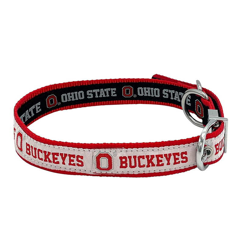 OH State Buckeyes Reversible Dog Collar - 3 Red Rovers