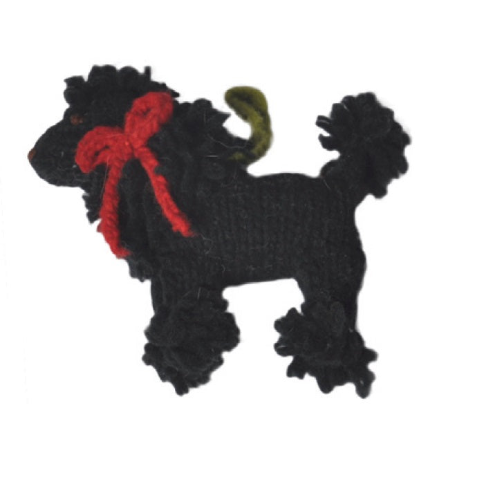 Black Poodle Handmade Ornament - 3 Red Rovers