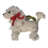White Poodle Handmade Ornament - 3 Red Rovers