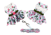 Pink Rose Dress Harness Dress with Leash - 3 Red Rovers