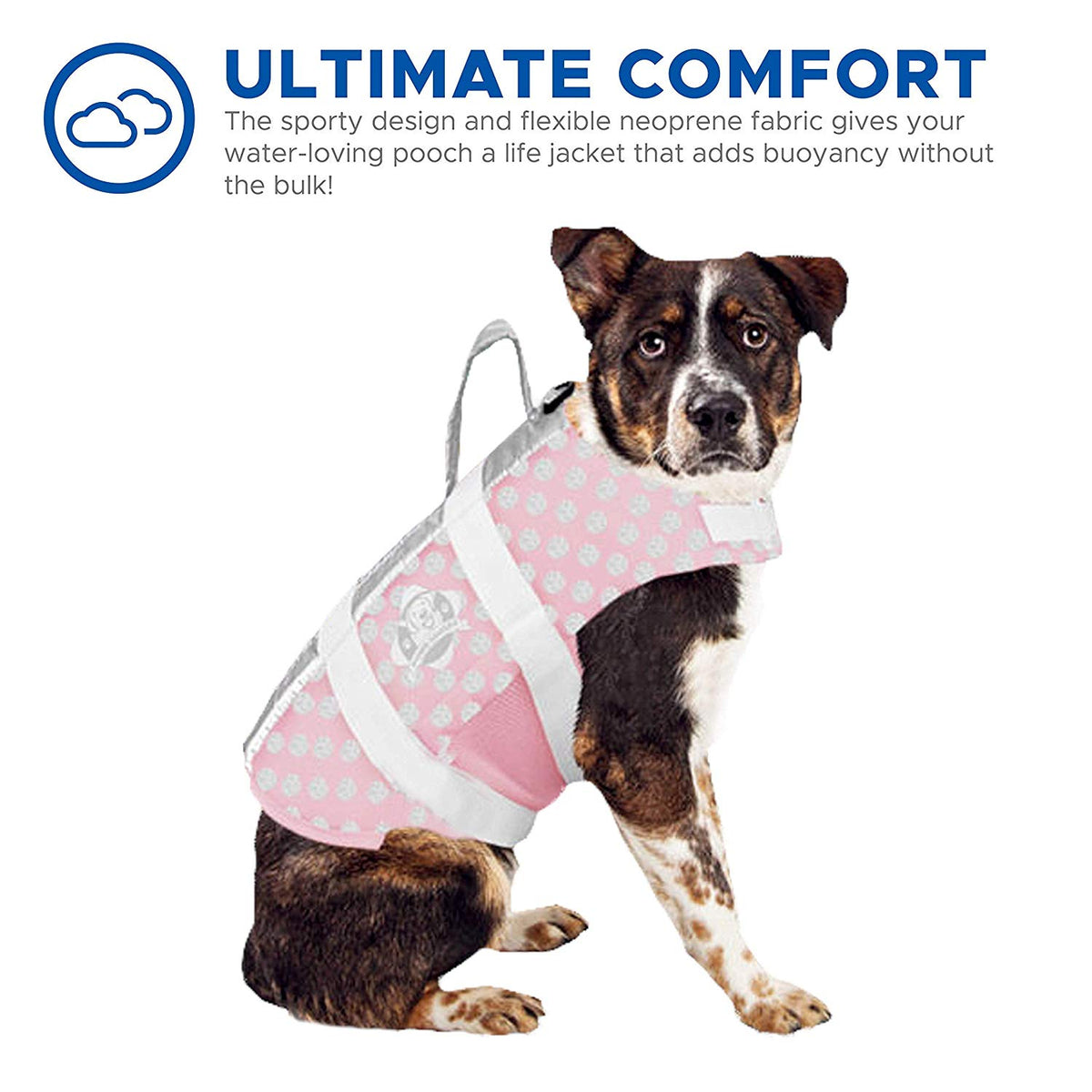 Paws Aboard Pink and Grey Pet Life Vest - 3 Red Rovers
