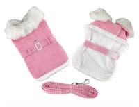 Pink Houndstooth Harness Coat and Leash - 3 Red Rovers