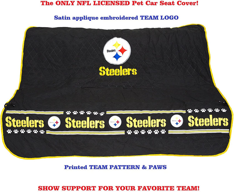 Pittsburgh Steelers Pet Car Seat Protector - 3 Red Rovers