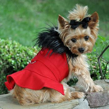 Red Wool and Fur Harness Jacket - 3 Red Rovers