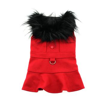 Red Wool and Fur Harness Jacket - 3 Red Rovers