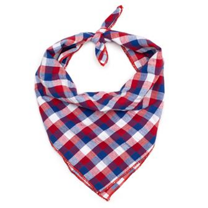 Red White Blue Check Personalized Bandana - 3 Red Rovers