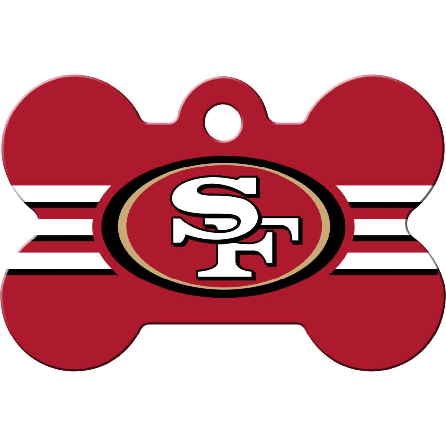 San Francisco 49ers Pet ID Tag - Bone - 3 Red Rovers