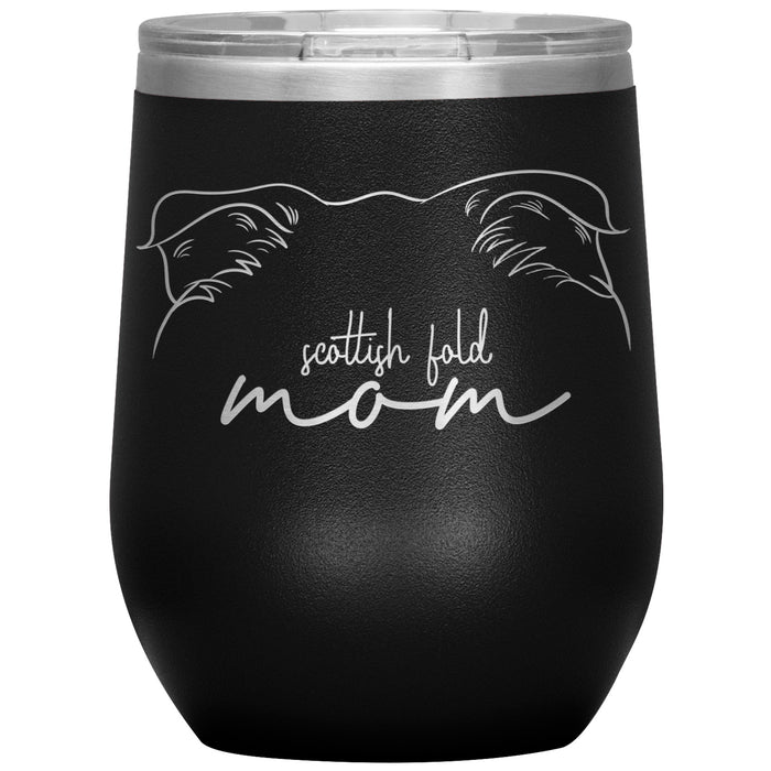 Scottish Fold Cat Mom 12oz Wine Insulated Tumbler - 3 Red Rovers