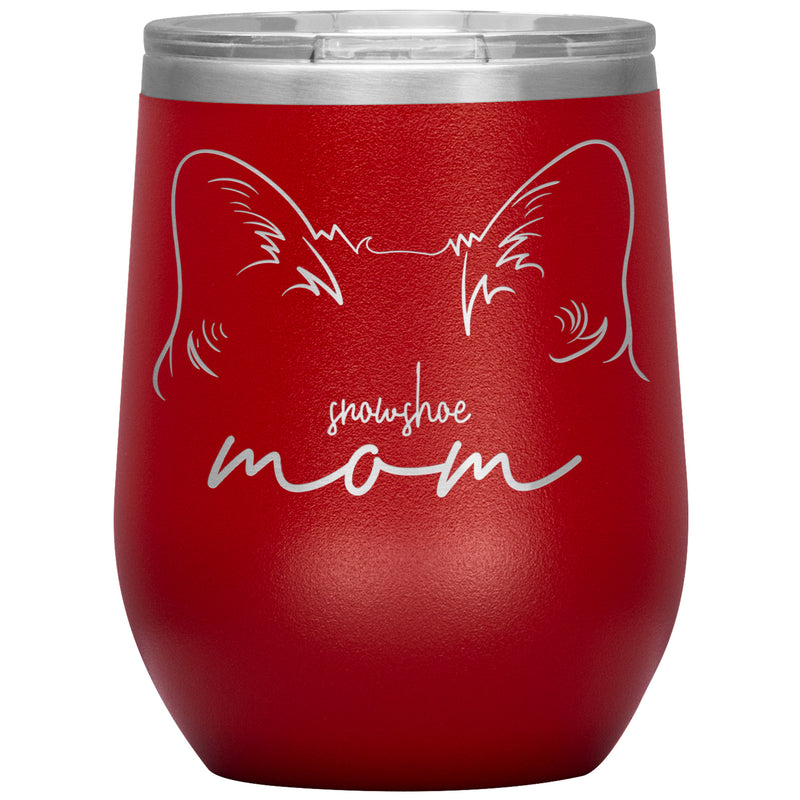 Snowshoe Cat Mom Wine Tumbler - 3 Red Rovers