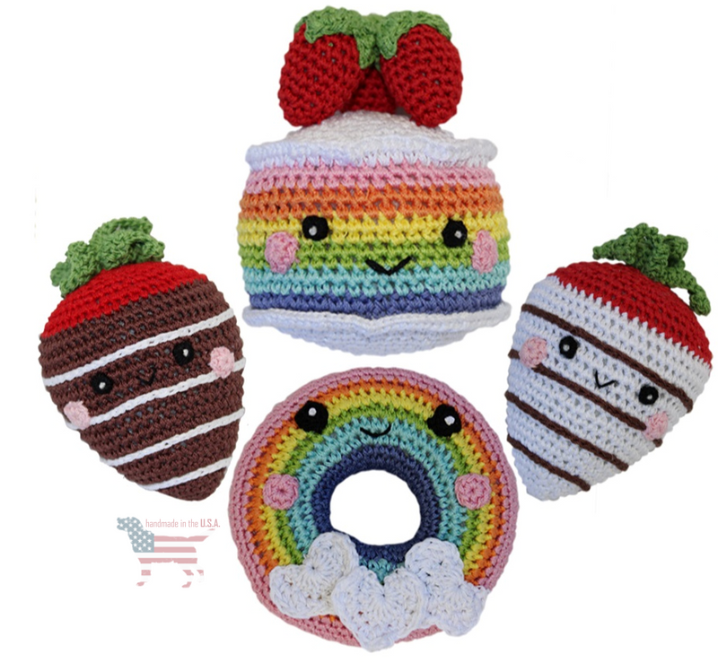 Rainbow Cake Handmade Knit Knack Toys - 3 Red Rovers