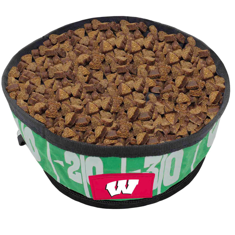 WI Badgers Collapsible Pet Bowl - 3 Red Rovers