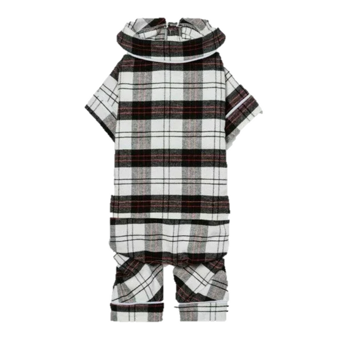 Black and white plaid dog pajamas hotsell