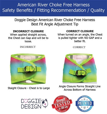 American River Choke Free Dog Harness™ Ombre - Raspberry Pink and Orange - 3 Red Rovers