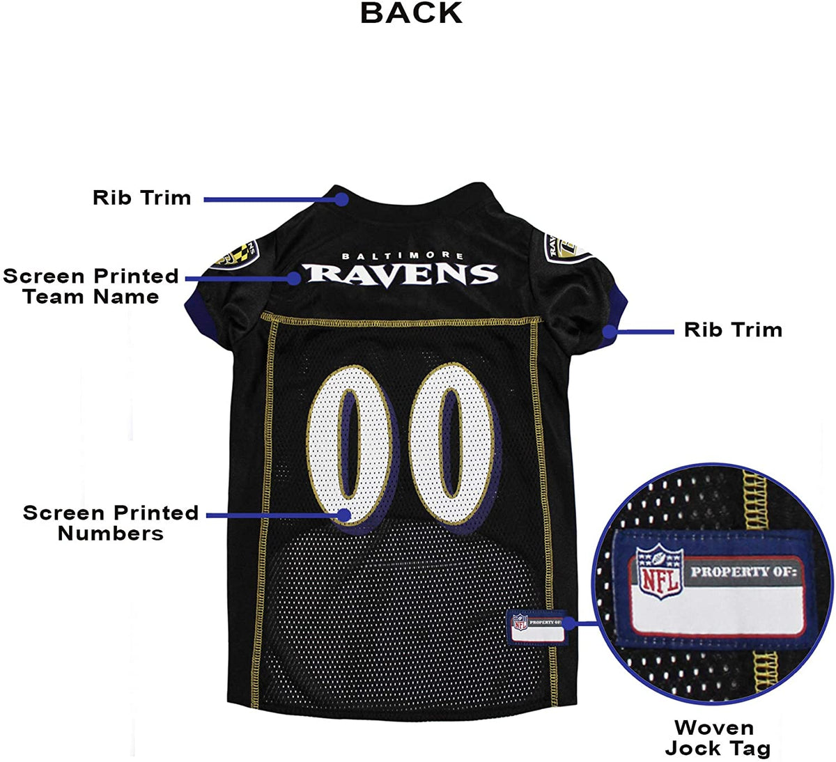 Baltimore Ravens Pet Jersey – 3 Red Rovers