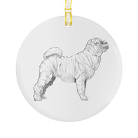 Shar Pei Glass Ornament - 3 Red Rovers