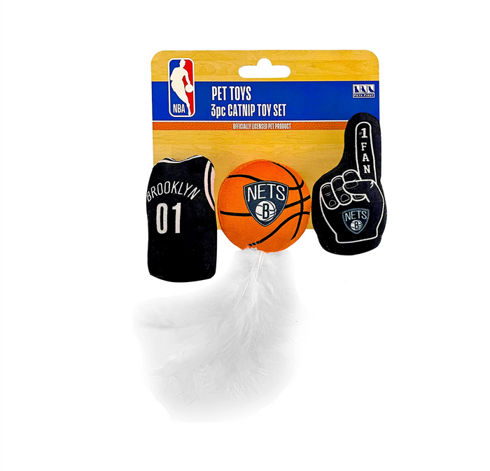 Brooklyn Nets 3 piece Catnip Toy Set - 3 Red Rovers