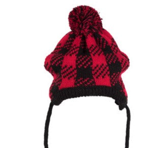 Red and Black Buffalo Plaid Knit Hat - 3 Red Rovers