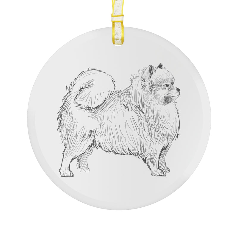 Pomeranian Glass Ornament - 3 Red Rovers